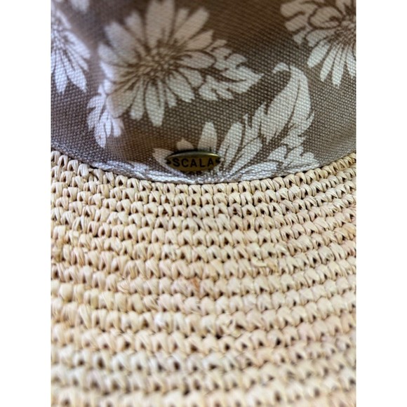 SCALA Collection Women’s Natural Floral Beach‎ Sunhat - Picture 2 of 5
